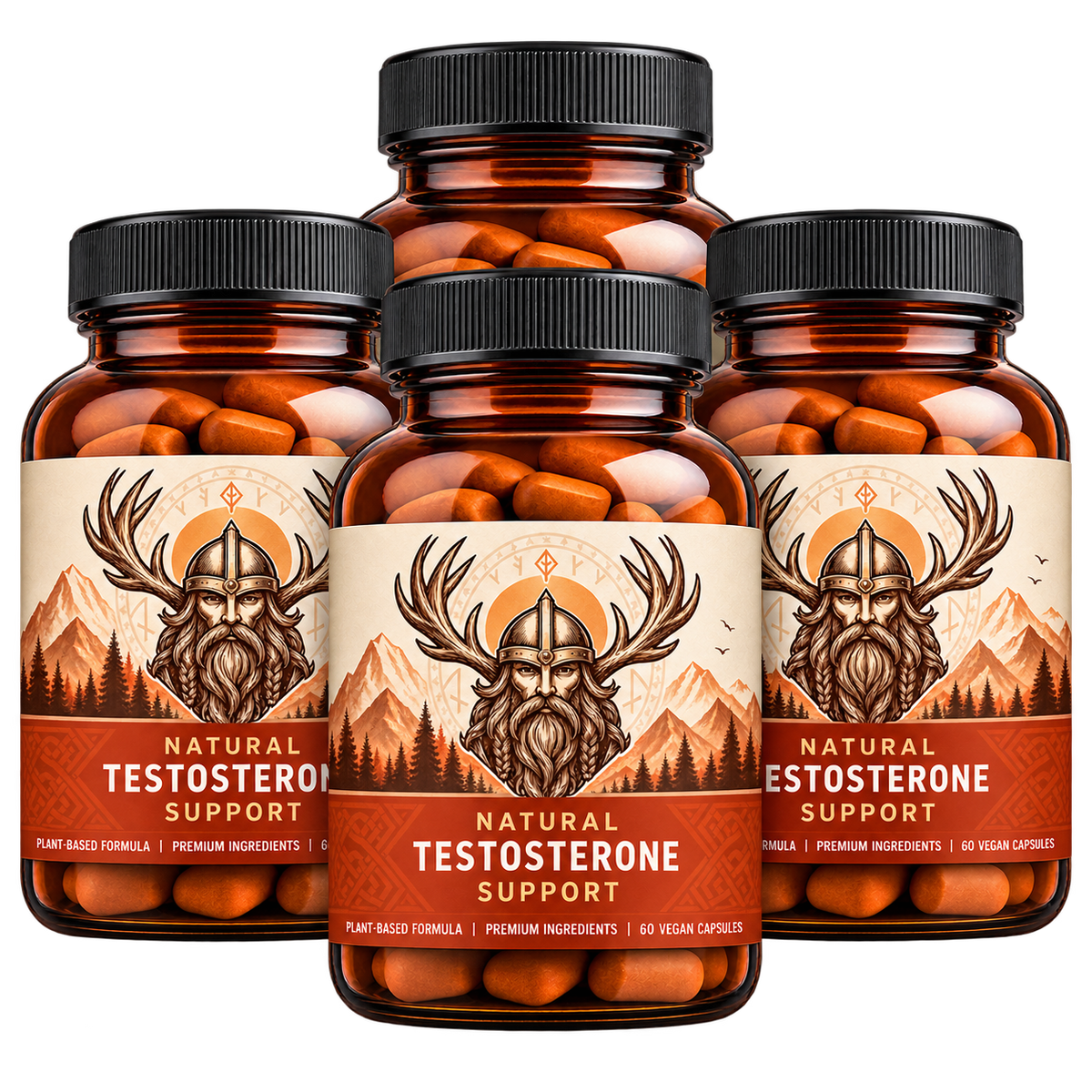 4 Pack I Natural Testosterone Booster